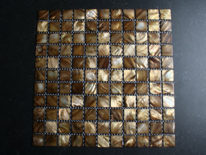 25mm goud bruin schelpmozaiek tegels