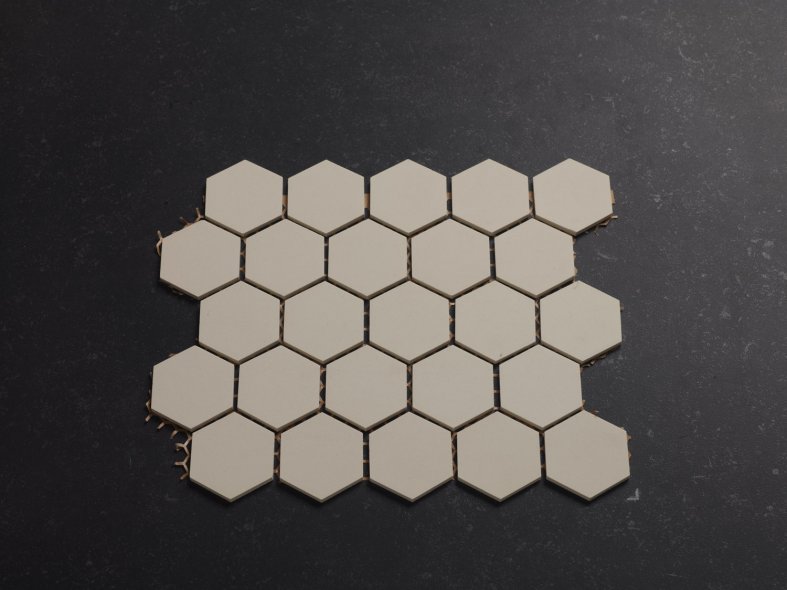 5 cm off-white zeshoekig mozaiek