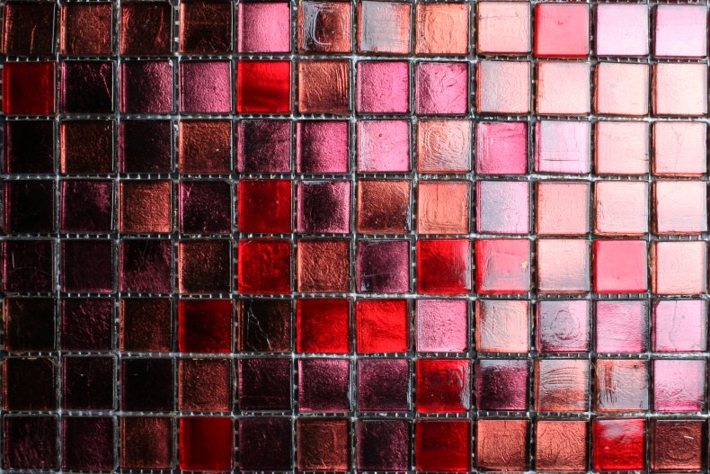 Rood Paars mix  15x15mm mozaiek