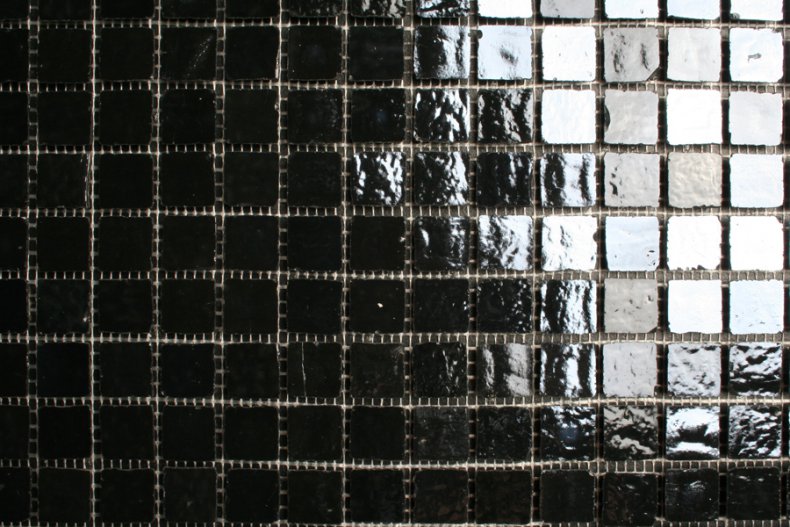 Zwart glans - parelmoer 16x16mm Glasmozaïek