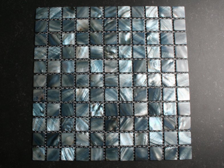 25mm grijs blauw schelpmozaiek tegels