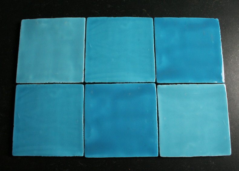 Zeeblauw 1/2/3 mix tegels 13x13 cm