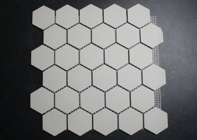 5 cm zacht grijs zeshoekig mozaiek
