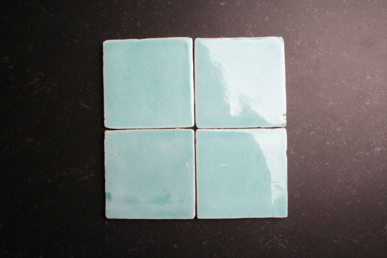 Handvorm 10x10 zacht blauwe tegels