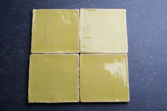 handvorm 10x10 geel tegels