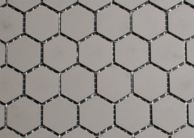 2.5 cm midden grijs zeshoekig mozaiek