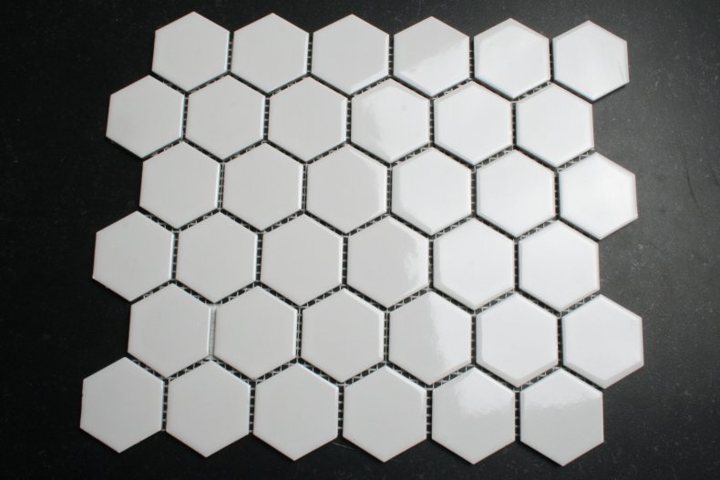 50mm Wit GLANS zeshoekige mozaiek tegels