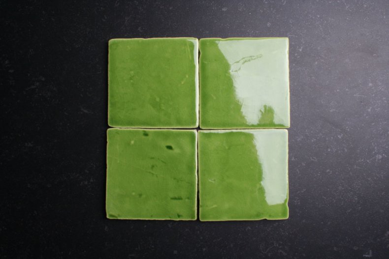 Handvorm 10x10 groene tegels