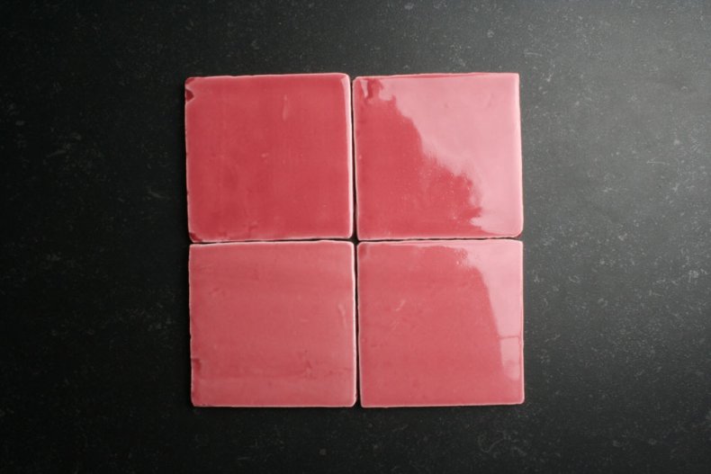 Handvorm 10x10 roze tegels