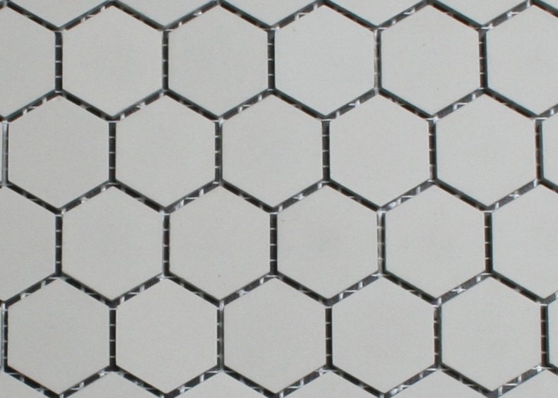 2.5 cm zacht grijs zeshoekig mozaiek