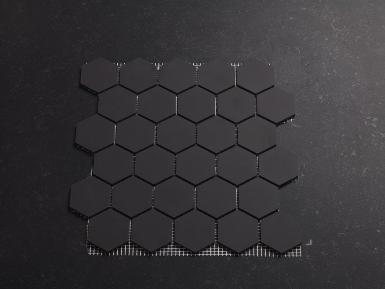 5 cm zwart zeshoekig mozaiek
