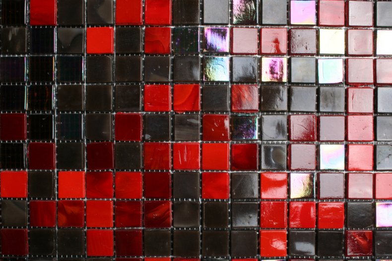 15mm glasmozaiek tegels - rood donker mix
