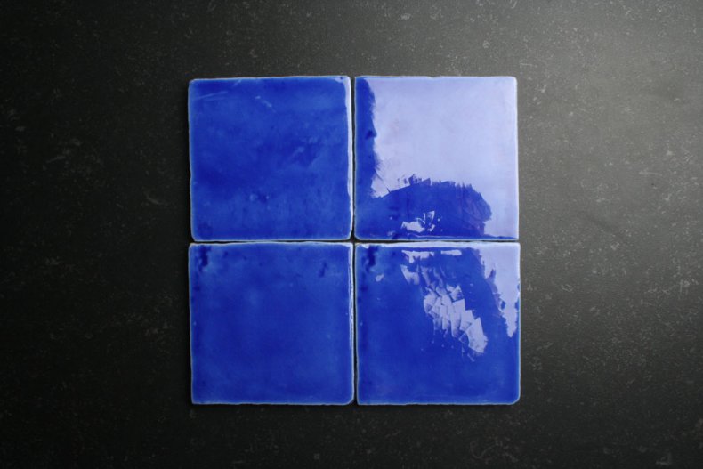 Handvorm 10x10 blauwe tegels