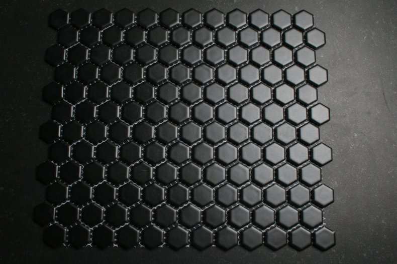 23mm Zwart MAT zeshoekige mozaiek tegels