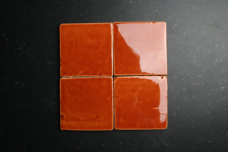 Handvorm 10x10 rood bruine tegels