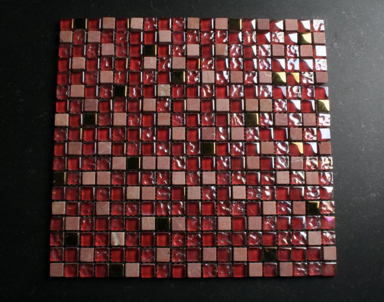 15mm rood goud steen mix mozaiektegels