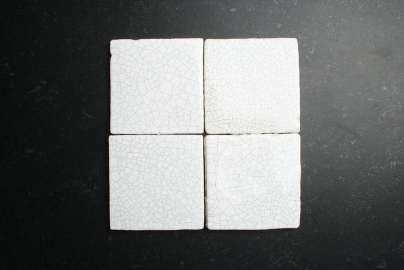 Handvorm 10x10 witte craquele tegels