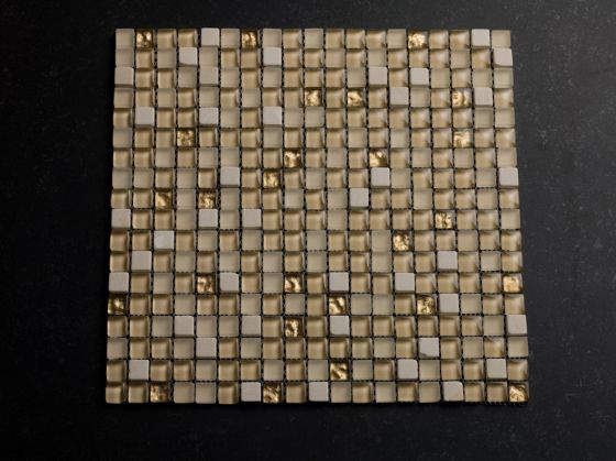 Mozaiek goud steen mix 15mm