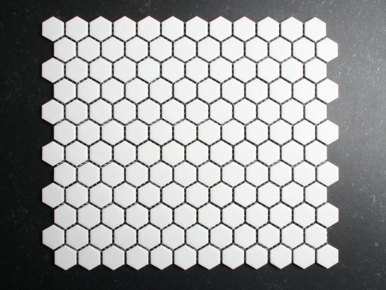 Zeshoekig Mozaiek Glans Wit 22mm