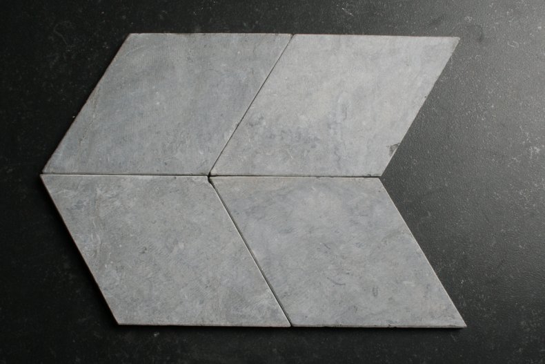 natuursteen ruitvormige tegel 10x17cm - grijs