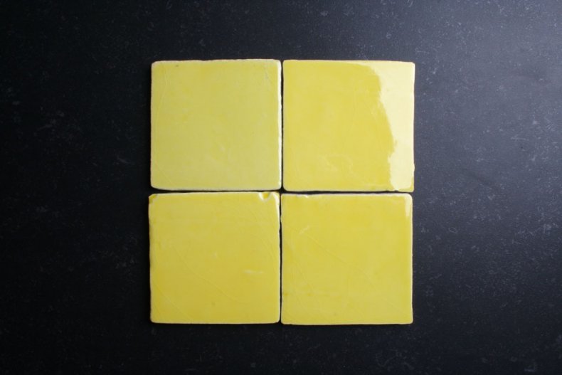 Handvorm 10x10 gele tegels