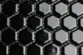 23mm Zwart GLANS zeshoekige mozaiek tegels