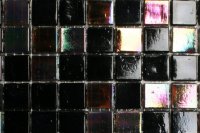 15mm glasmozaiek tegels - zwart parelmoer mix