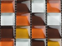 MHDK 11 - white / orange / brown mix 25x25x8mm