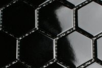 50mm Zwart GLANS zeshoekige mozaiek tegels