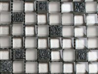 15mm zilver deco glas glans mat mozaiektegels